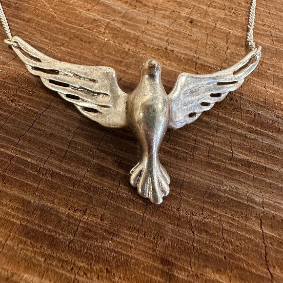 Fossil Silver Bird Necklace - Picture 2 of 13
